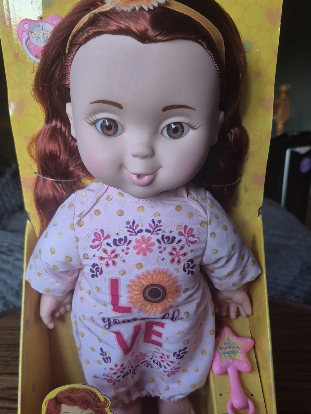 New In Box Positively Perfect .  Red-Head Baby Doll - Pink Outfit For Ages 3+